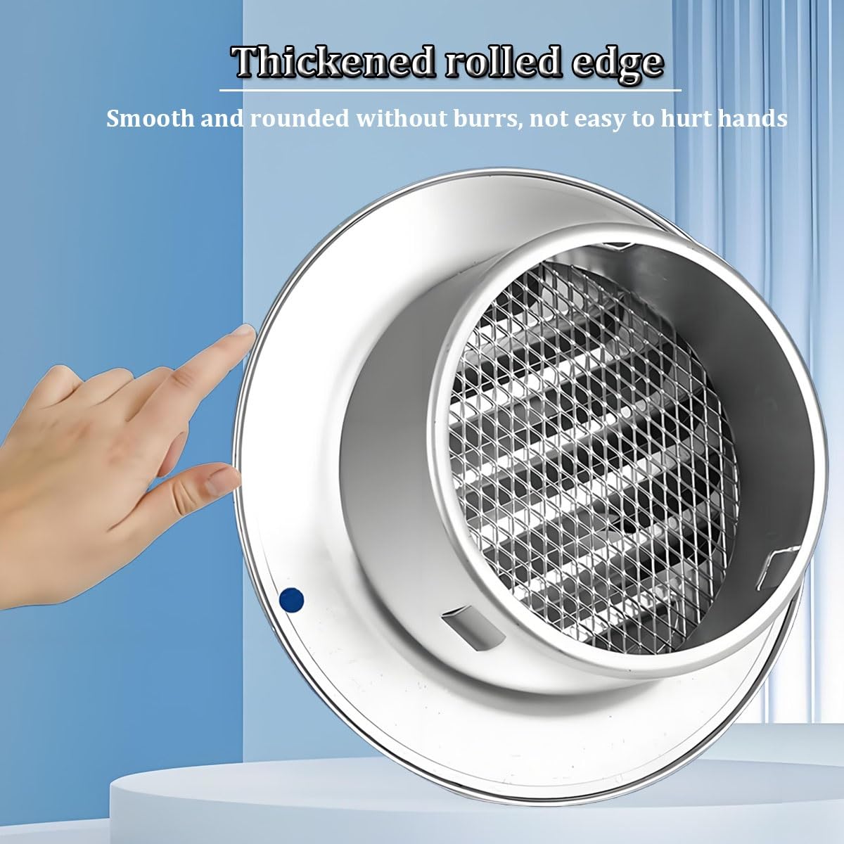 304 Sortie D'air Murale Ronde En INOX 50mm-300mm Grilles De Ventilation Plates，Grille D'échappement Avec Maille, Pour Chambre Entrepôt Garage Caravane(300mm)