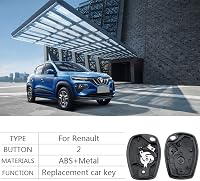SLshiBo Renault Kulcs Ház 2 Gombos Autókulcs Tok 2 Darabos Csomag Micro Gombokkal Kangoo Clio Master Trafic Twingo Dacia Kompatibilis 6