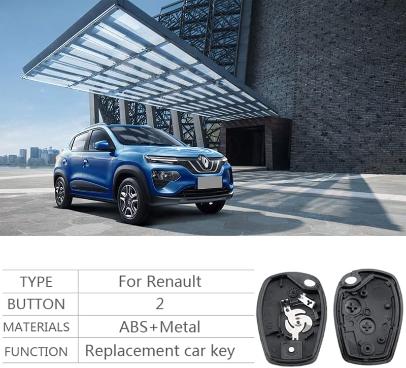 SLshiBo Renault Kulcs Ház 2 Gombos Autókulcs Tok 2 Darabos Csomag Micro Gombokkal Kangoo Clio Master Trafic Twingo Dacia Kompatibilis