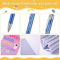 Vista 6 de Fulmoon 40 piezas de regalos cristianos para niños, cuadernos motivacionales con versículos bíblicos, bolígrafos religiosos, citas inspiradoras