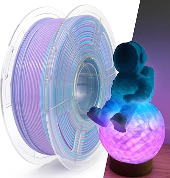 3D Printer PETG Filament Translucent 1.75mm High Light Transmittance 3D Printing Filament,Print Speed 30-600mm/s PETG Filament,Neatly Wound Blue Purple Gradient 3D Printer Filament 1KG