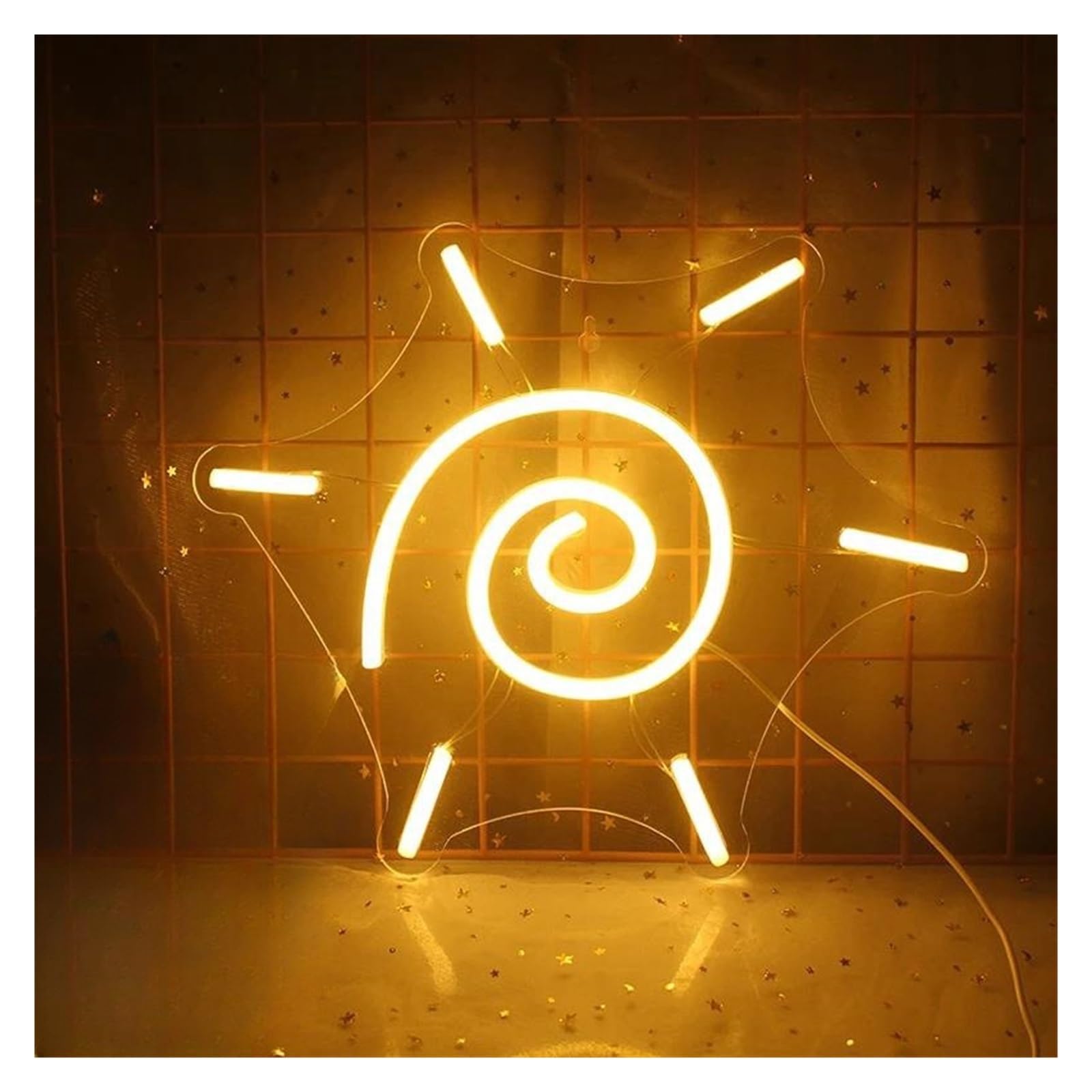 XENITE Luces Art Decoration Christmas Letrero De Neón Con Forma De Sol, USB, Con Interruptor, Luces Colgantes De Pared, Decoración Artística Para Fiestas, Vacaciones, Para El Hogar 37x30.5cm