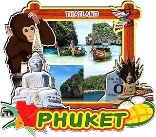 Phuket Thailand Magnet Fridge Magnet Wooden 3D Landmarks Travel Collectible Souvenirs Decoration Handmade