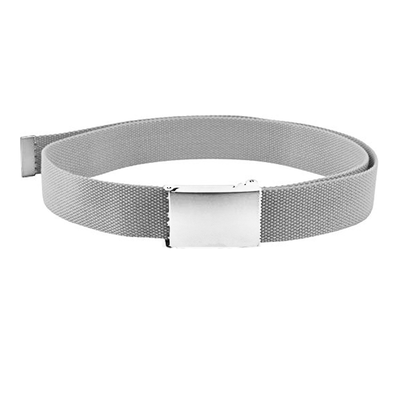 Trimming Shop Cintura unisex in tela palmata, chiusura a scatto, fibbia regolabile, stile militare, per uso esterno, 129,5 x 3,8 cm, Beige Con Fibbia Argento, Taglia unica