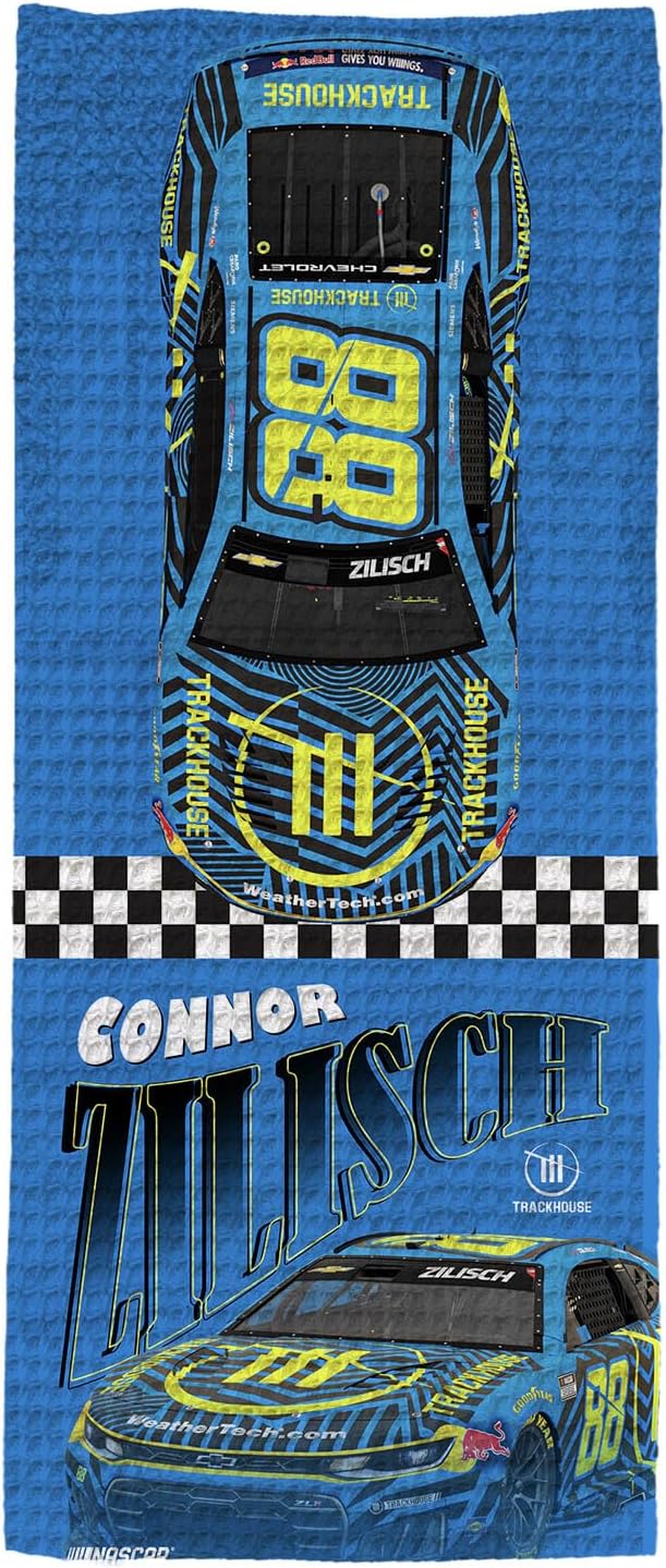 Northwest NASCAR Connor Zilisch Racing Ghost Cooling Towel, Quick Dry Lightweight Breathable Workout Fitness Gym Outdoor Sports Accessory, 12 x 31.5 Inch