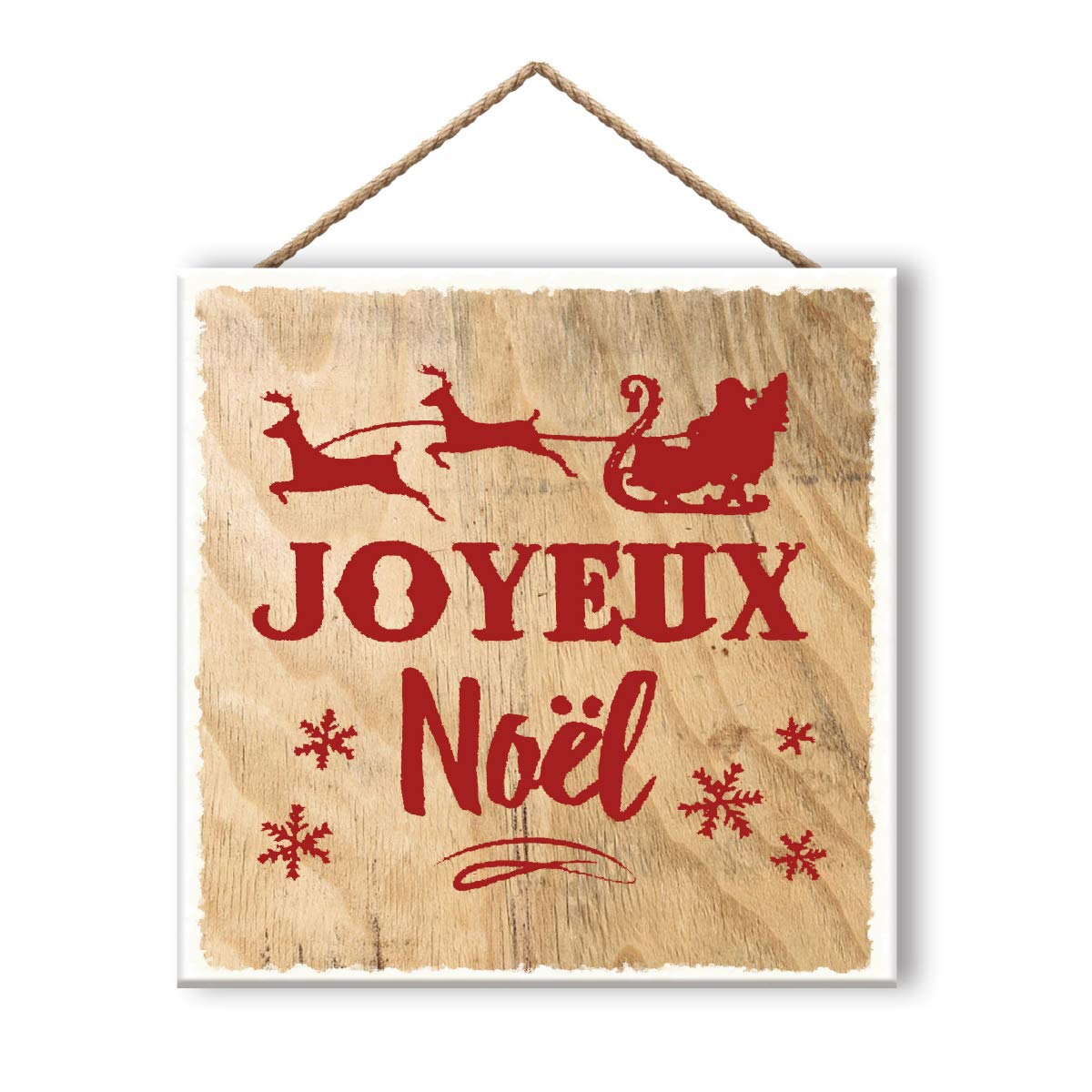 6 carteles decorativos de madera con mensajes de Navidad para colgar, Enesco