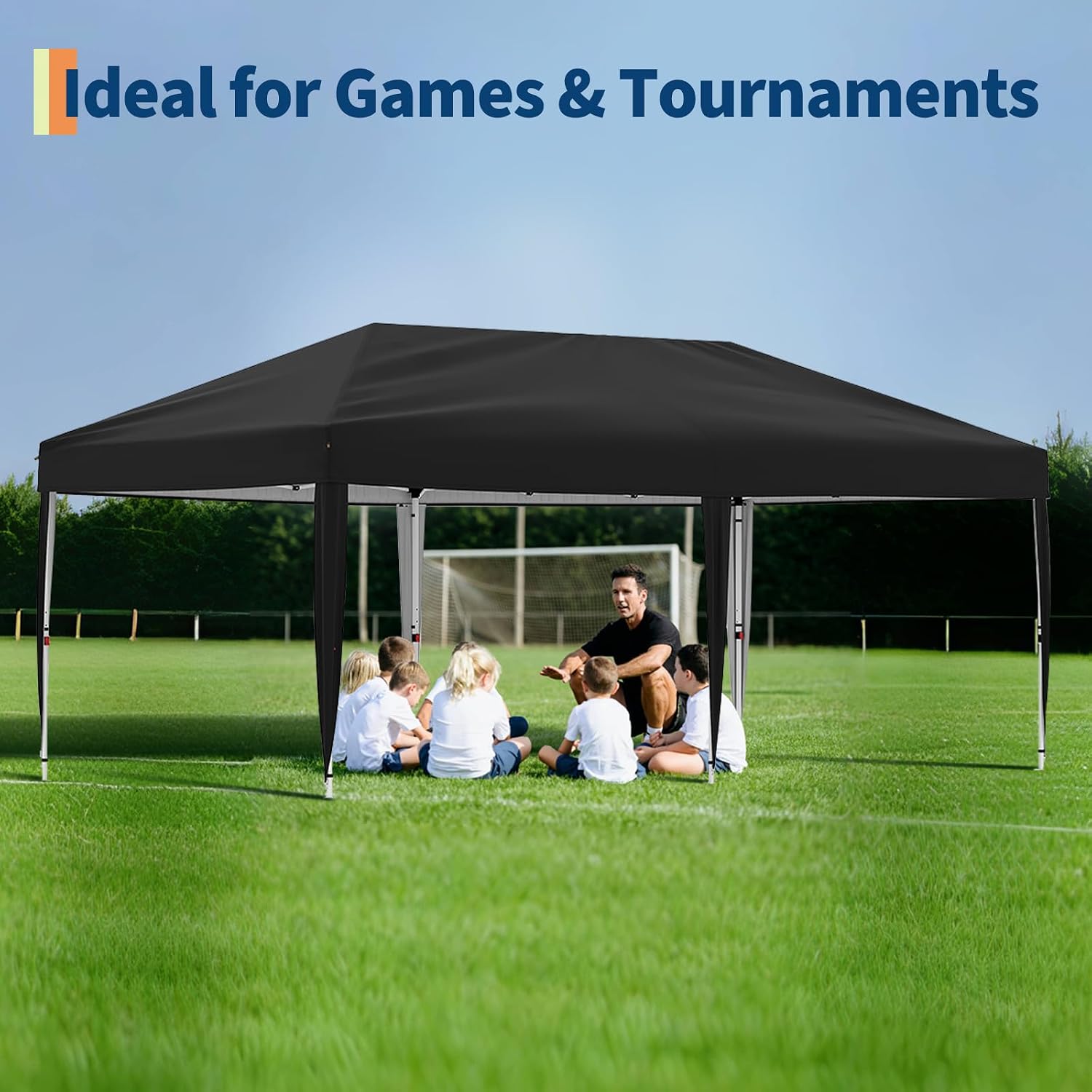 10x20 Pop Up Canopy with 0/4/6 Sidewalls, Beach Ten with One Push Setup, Heavy Duty Outdoor Instant Canopy Tent with Portable Roller Bag, Silver Coated Top, 3 Adjustable Height, Sandbags