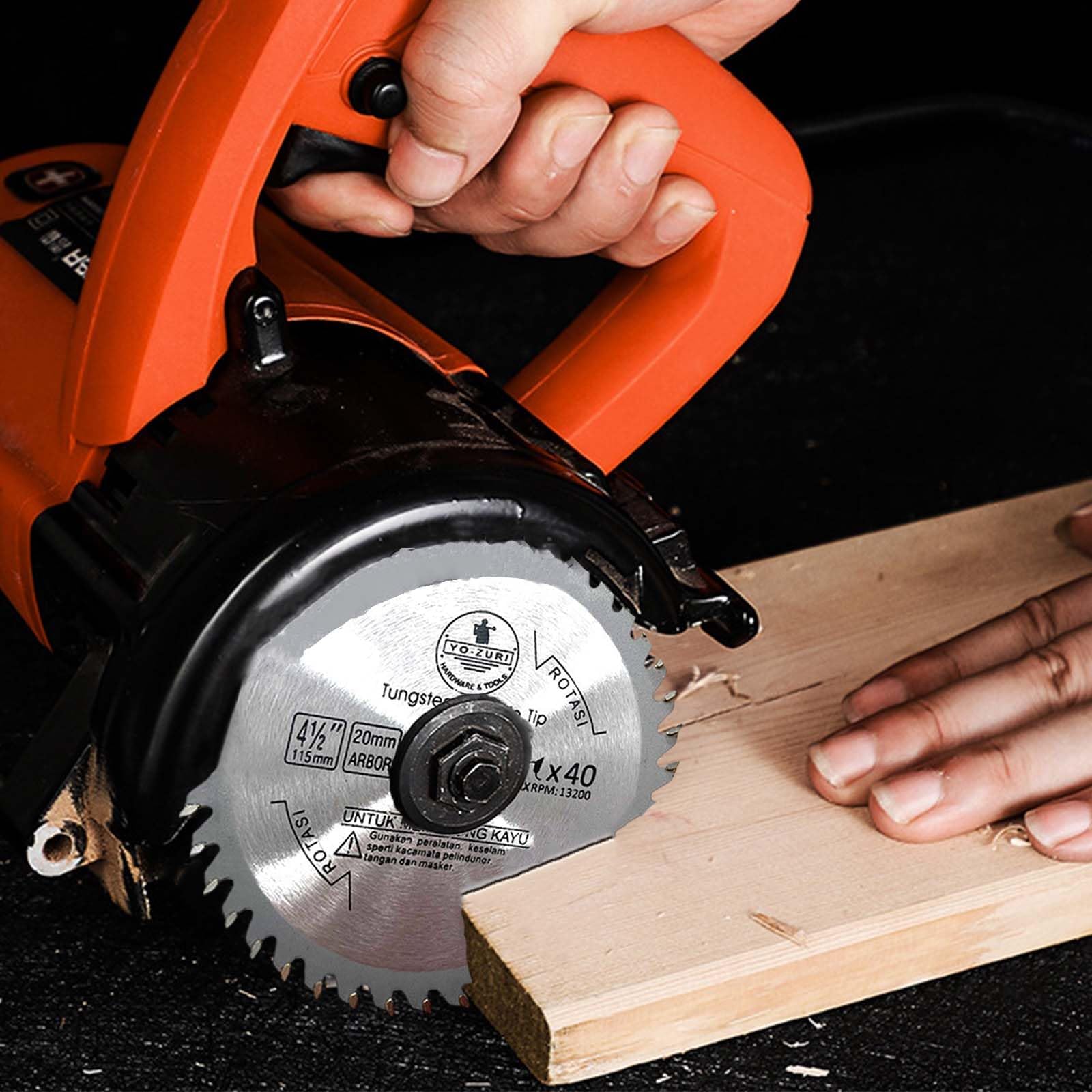 115mm ×20mm×Aperture×40T Portable Circular Wood Saw Blade Alloy Steel Professional Hard TCT Alloy Saw Blade Wood Board Solid Woods Cutting Disc for Woodworking Angle Grinding (2 Pack) - Image 4