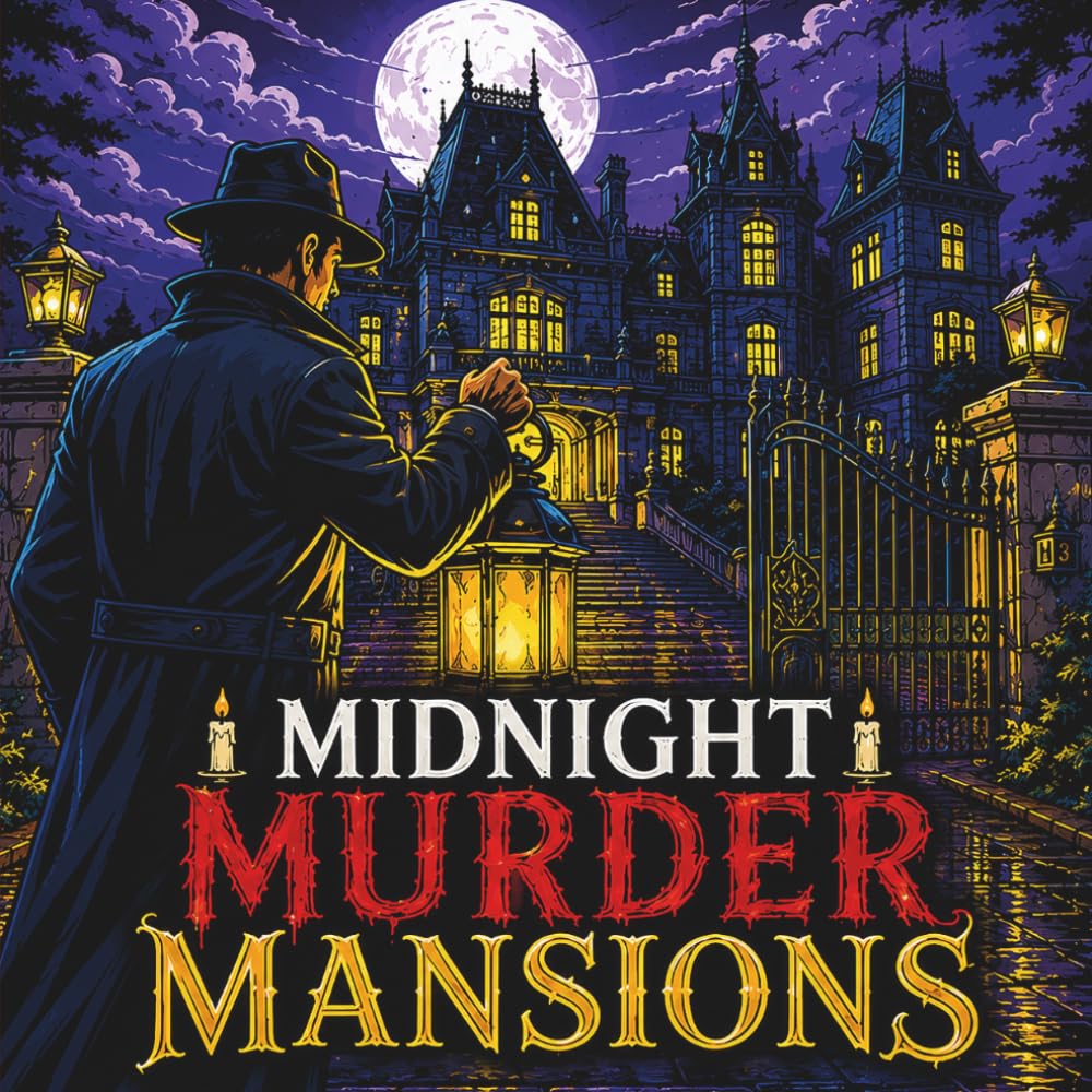 Midnight Murder Mansions: 50+ Gothic Coloring Pages for Adults Featuring Candlelit Hallways, Hidden Clues, Secret Passages, Suspicious Gatherings and Elegant Manor Mysteries