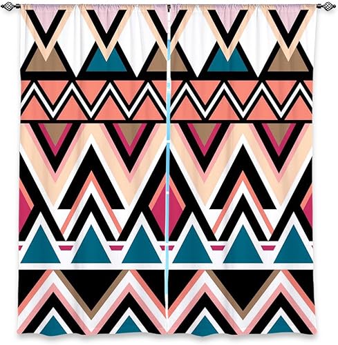 Ventana Cortinas sin forro de DiaNoche Designs, decorativo, Funky, fresco único por orgánico saturaciónMontaña nativo tribal