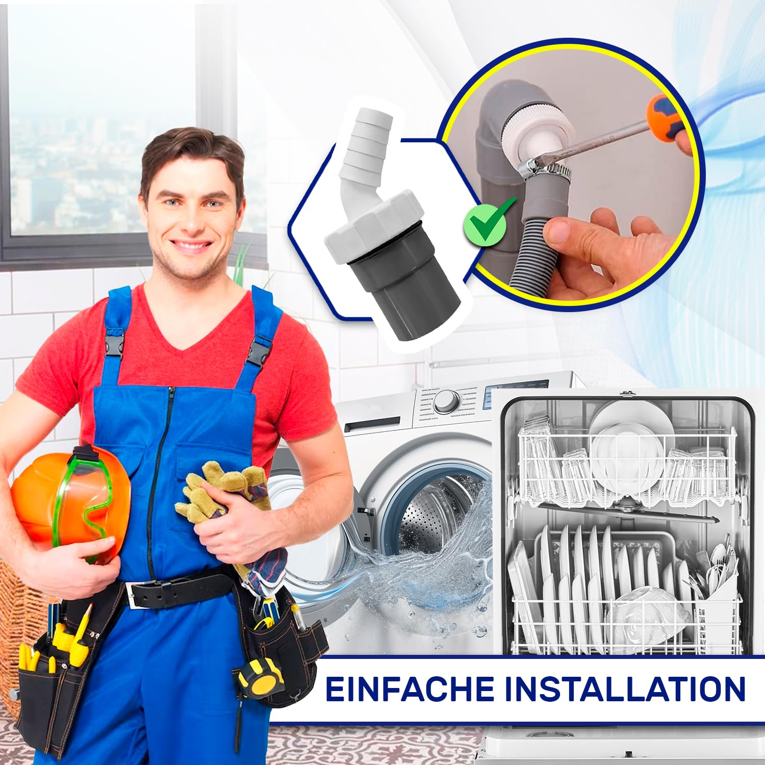 Waschmaschine Abfluss Adapter 2er Set - Perfekt Für Spülmaschine & Trockner