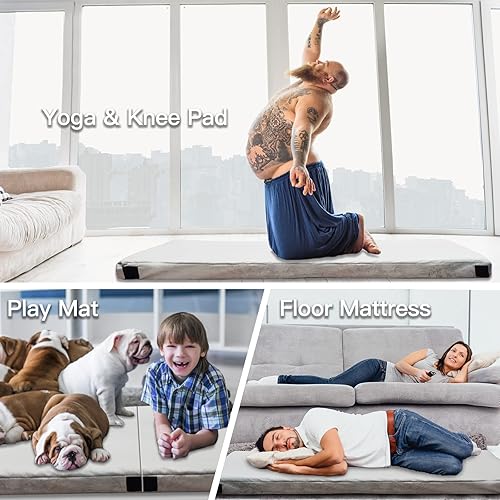 Miniatura 6 de iQIMES Memory Foam Camping Mattress Roll Up Cot Pad Car Camp Mattress SUV Travel Sleeping Pad Portable Guest Bed Floor Mattress w Washable Cover