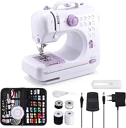 Máquina Costura Portátil Mini Maquina Costura com 12 Padrões Costura 110-220V Máquina Costura Doméstica para Tecidos Pesados e Projetos Criativos