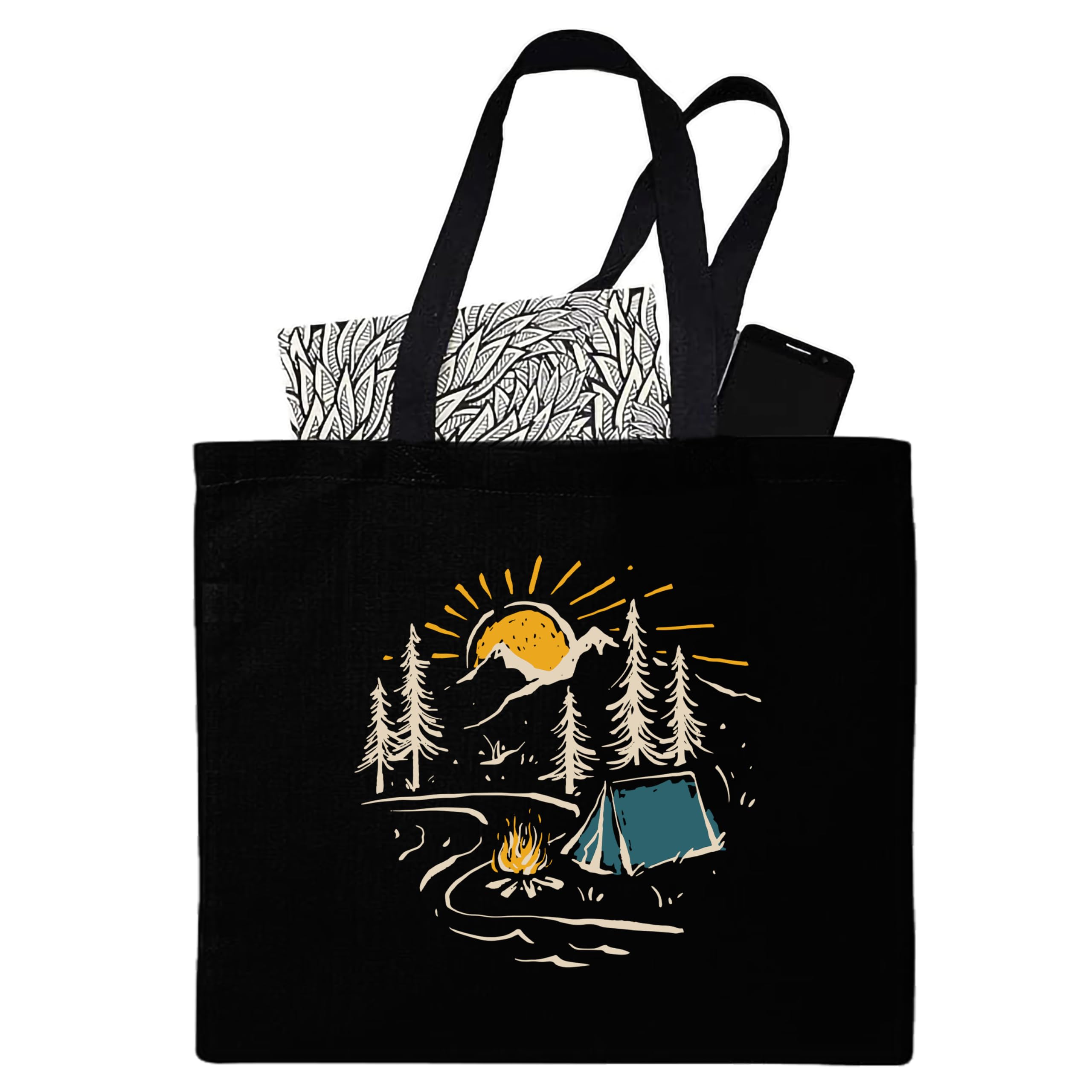 Darkbuck Canvas Tote Bag For Women & Man Sunrise Shoulder Zipper Lock Totebag Black (B0CZTTDVF4) Amazon Price History, Amazon Price Tracker