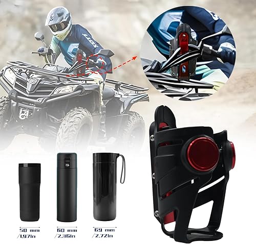 Miniatura 2 de Portavasos de bicicleta a prueba de golpes, soporte universal para bebidas con aleación de aluminio de 0.6 a 1.75 pulgadas en motocicleta, ATV,