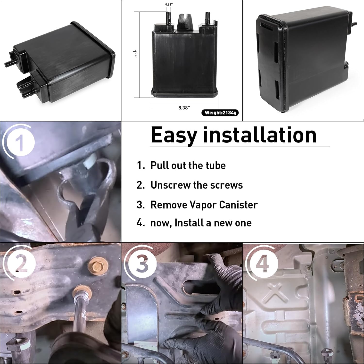 22963841 Vapor Canister Compatible with Cadillac Escalade 2005-2016 6.0L 6.2L,Suburban 1500 2004-2014 5.3L,Avalanche 2007-2013 5.3L 6.0L,Suburban 2014-2016 5.3L 6.0L,Avalanche 1500 2004-2006 5.3L.