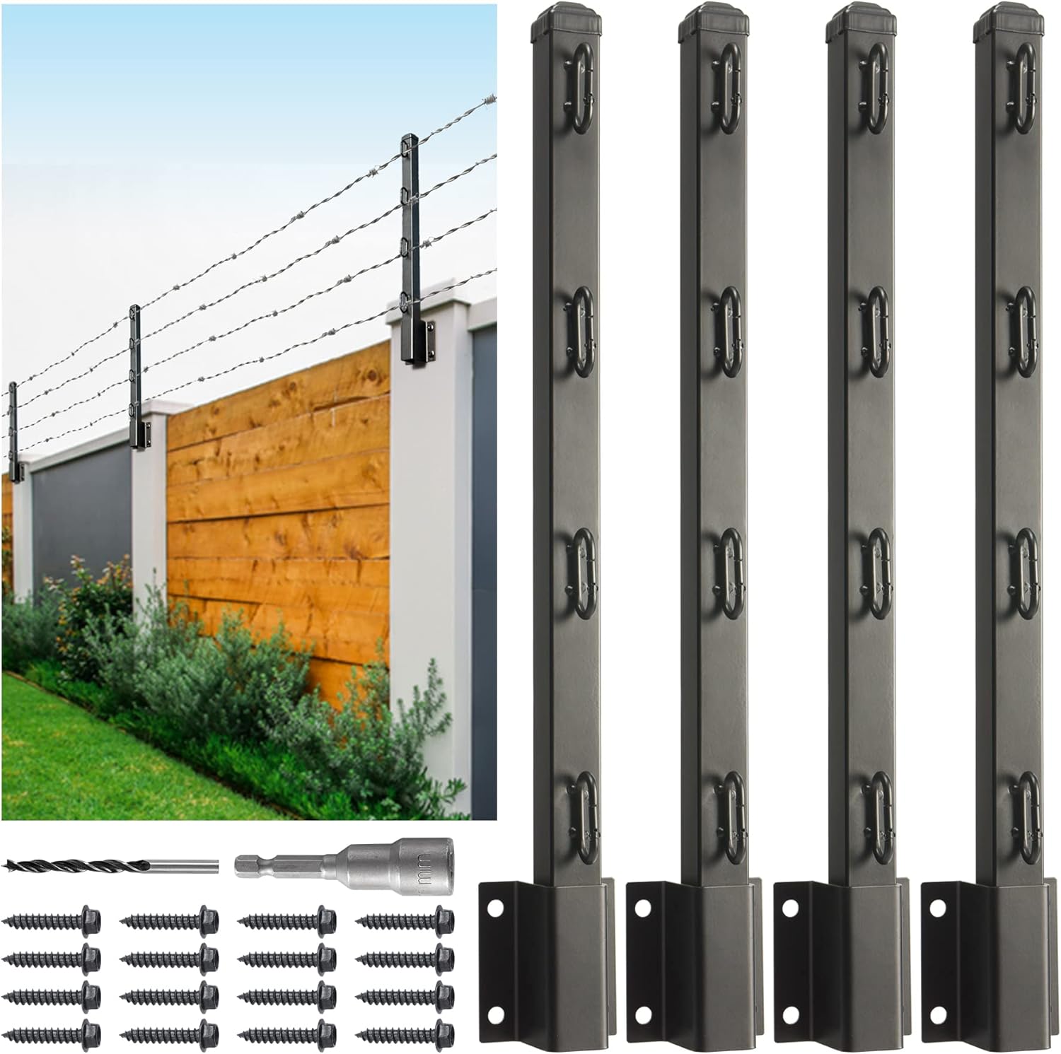 Epcee Fence Post Extender, 23.5" Fence Barbed Wire Extend