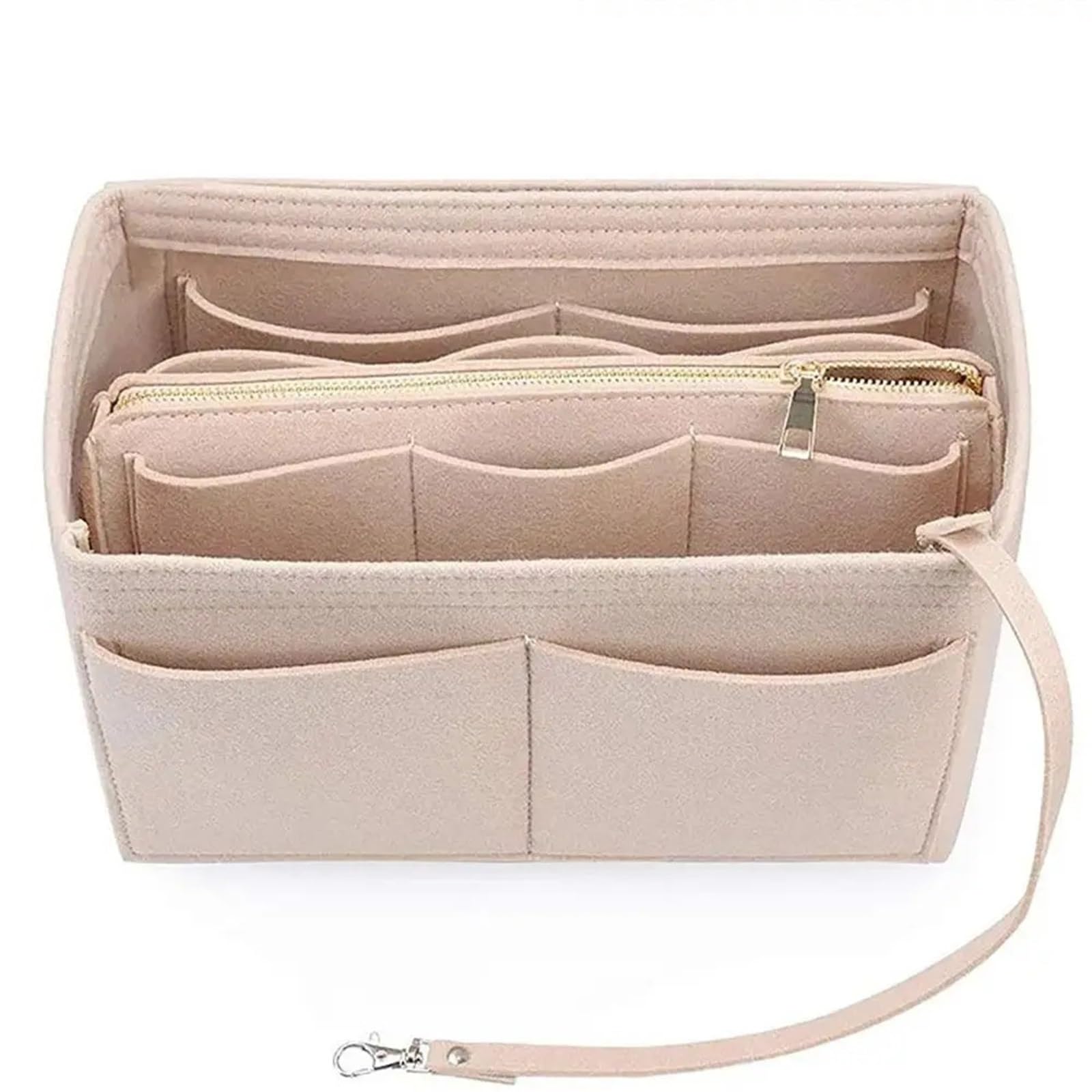 Forro interior de bolso Forro De Fieltro For Insertar, Organizador Maquillaje, Bolsa Cosméticos, Interior For Bolso Mano(Gray,M)