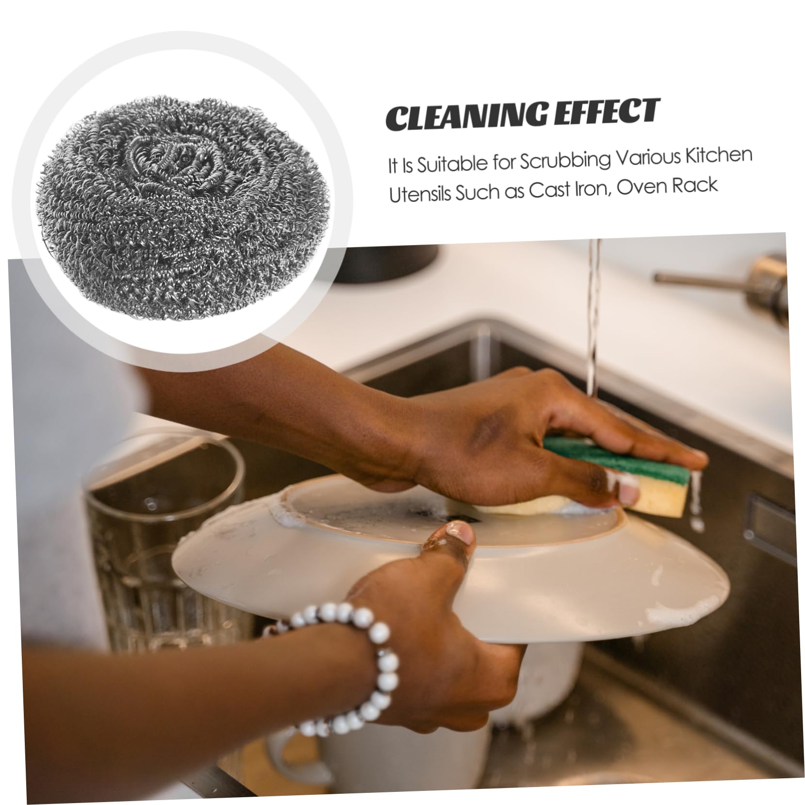 Cabilock 20pezzi Spazzole in Acciaio Inox per Pulire Piatti Pentole e Padelle Resistente alla Rottura per Pulizia di Diverse Superfici