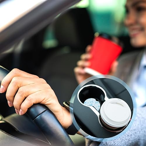 Miniatura 4 de 2 posavasos de automóvil con lazo azul, almohadilla de corcho de cerámica con muesca de dedo, accesorios de automóvil para interiores para mujeres y