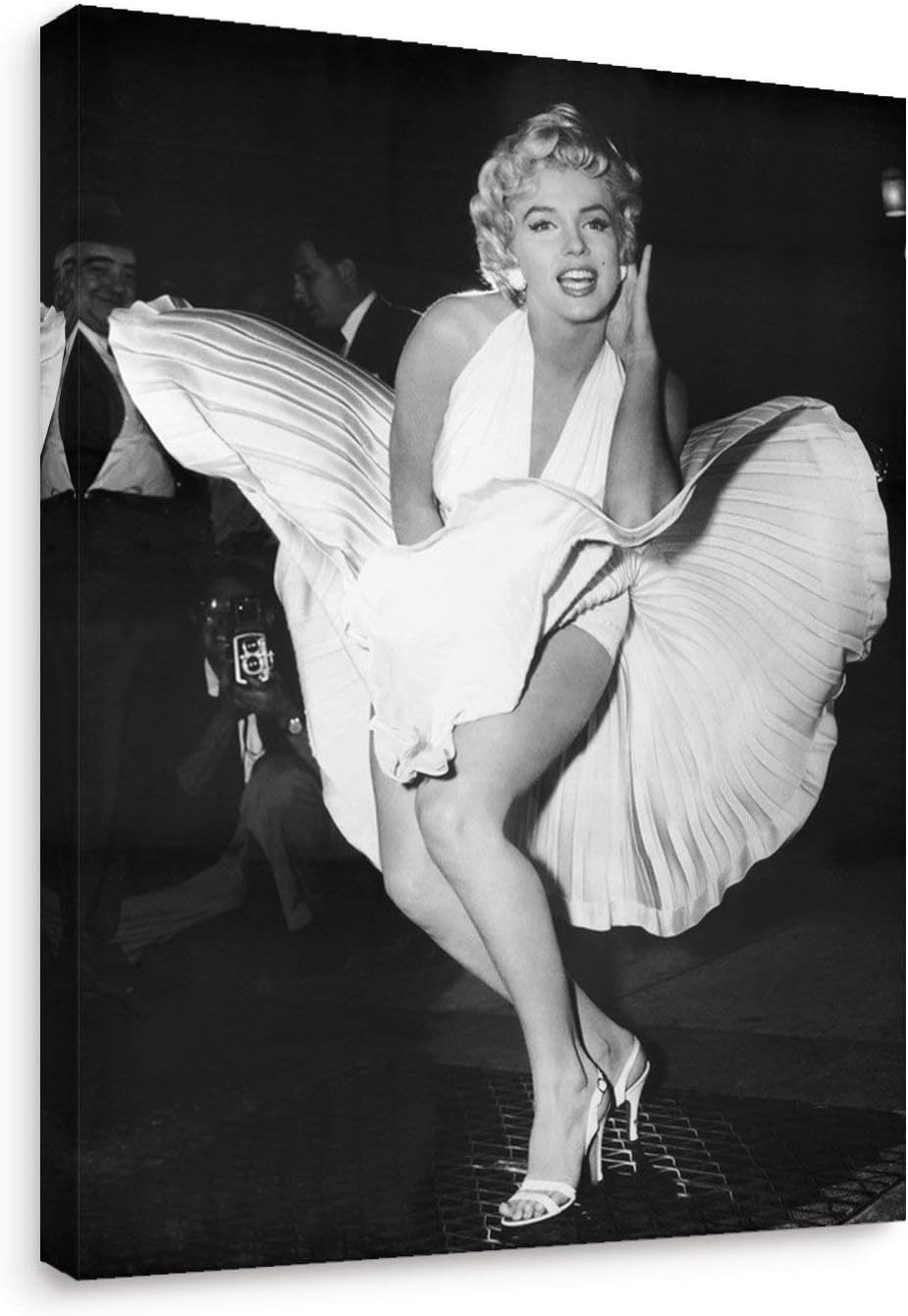 Niwo ART-Monroe B, Classic Movie Stars Canvas Wall Art Home Decor,Stretched Ready to Hang (16"x12"x3/4")