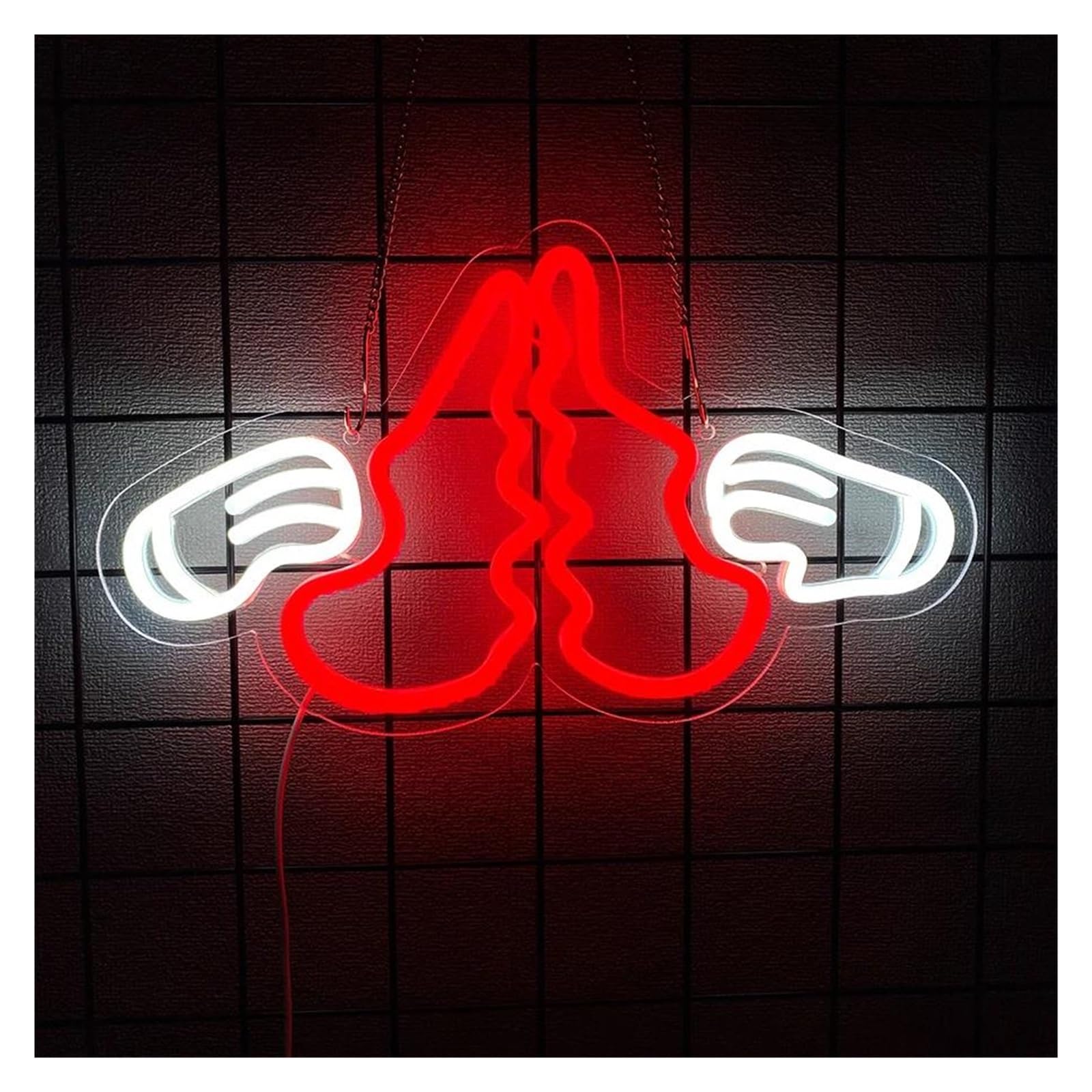 LEMST Sign Lamp Broken Heart Neon Sign Hands Heart Light USB Powered for Bedroom Game Room Bar Bachelor Party Wall Decoration 38cmx22cm