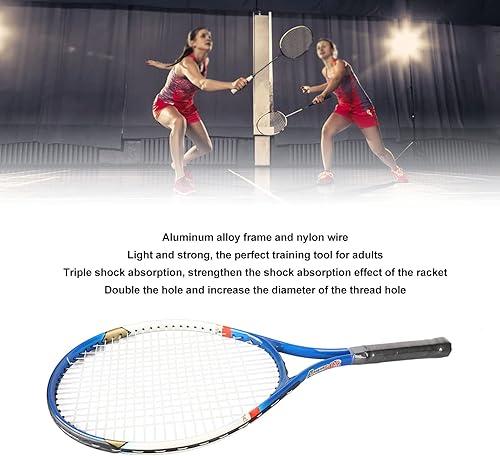 Miniatura 4 de Raqueta de tenis para adultos, de aleación de aluminio de 27 pulgadas, ligera, para principiantes, jugadores intermedios para entrenamiento