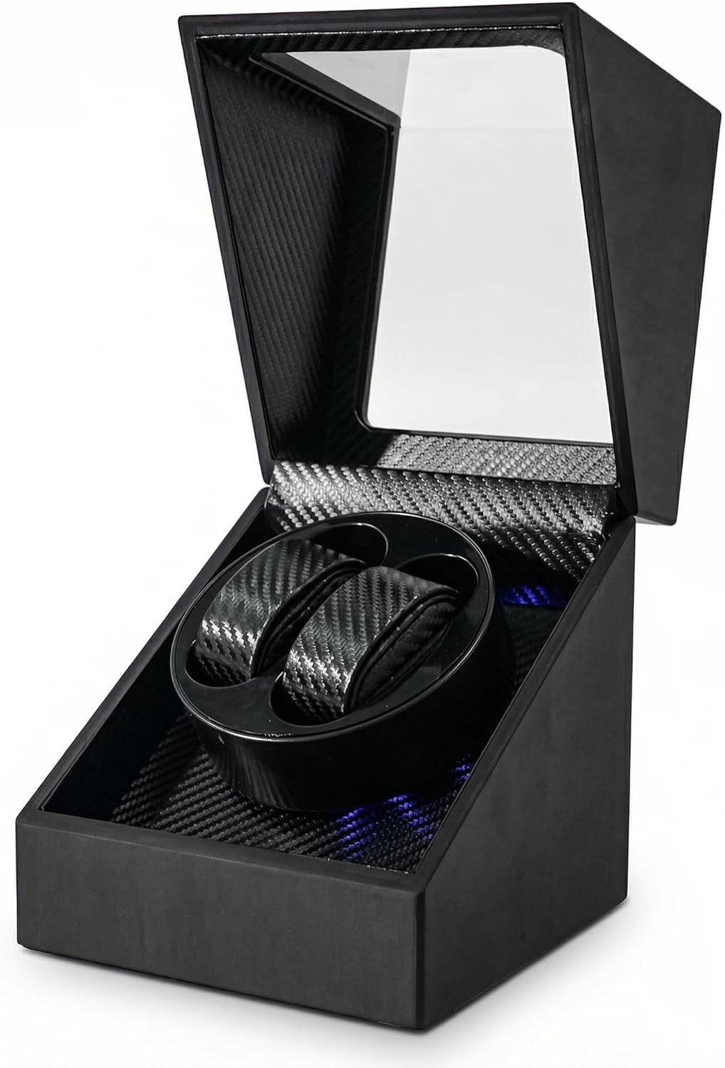 Watch Winders for Automatic Watches Double, Automatic Watch Winder Box, Watch Spinner for Rolex with Blue Light, Battery or USB Powered, Present for Men and Women, Quiet Mabuchi Motor
