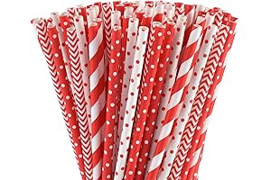 Biodegradable Red Straws (Bulk Pack of 100)
