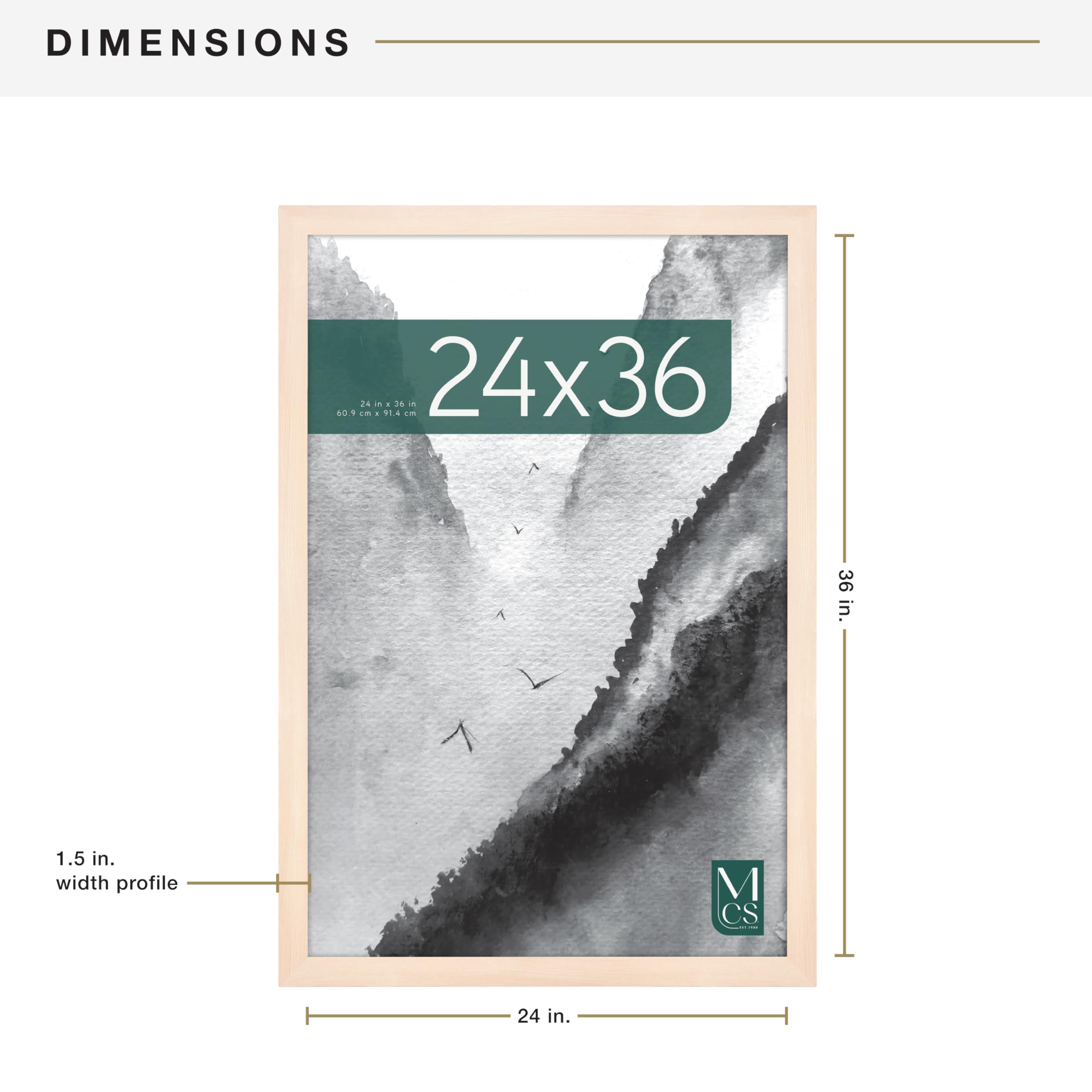 Amazon.com - MCS Museum Poster Frame 24x36 Natural Woodgrain