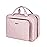 BALULHG Travel Hanging Toiletry Bag for Women, Water-Resistant Cosmetic Organizer with 4 Compartments & 360 Swivel Hook, TSA-Approved Makeup Bag for Shampoo, Full Sized Container, Toiletries (Pink)