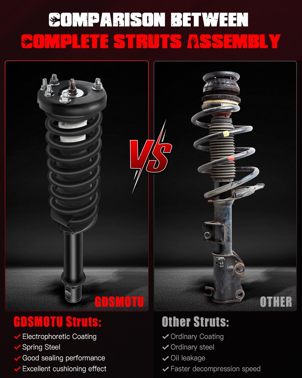 Front Complete Struts & Coil Spring Assembly Compatible for Honda for Accord 2003 2004 2005 2006 2007, Set of 2 Shocks & Struts Replace 172123L 172123R