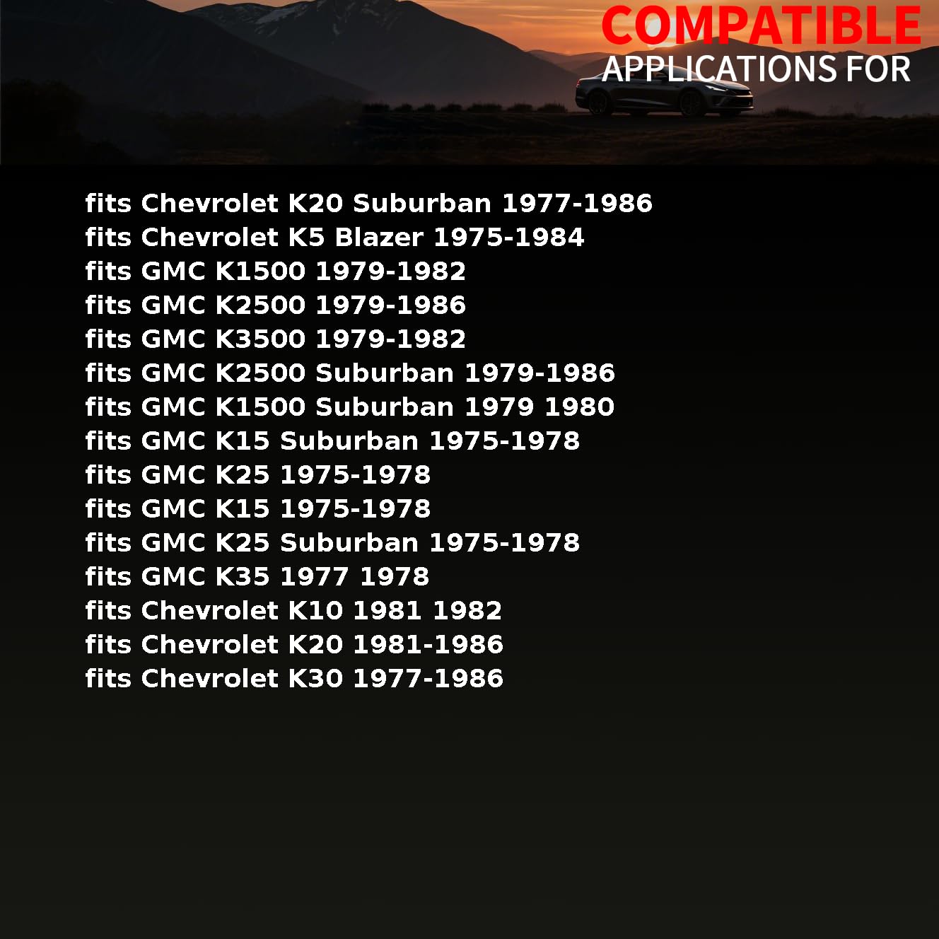 Universal Joint U-Bolt Kit fits Chevrolet K10,K30,K5 Blazer,K20 Suburban 1975 1976 1977 1978 1979 1980 1981 1982 1983 1984 1985 1986 4 x