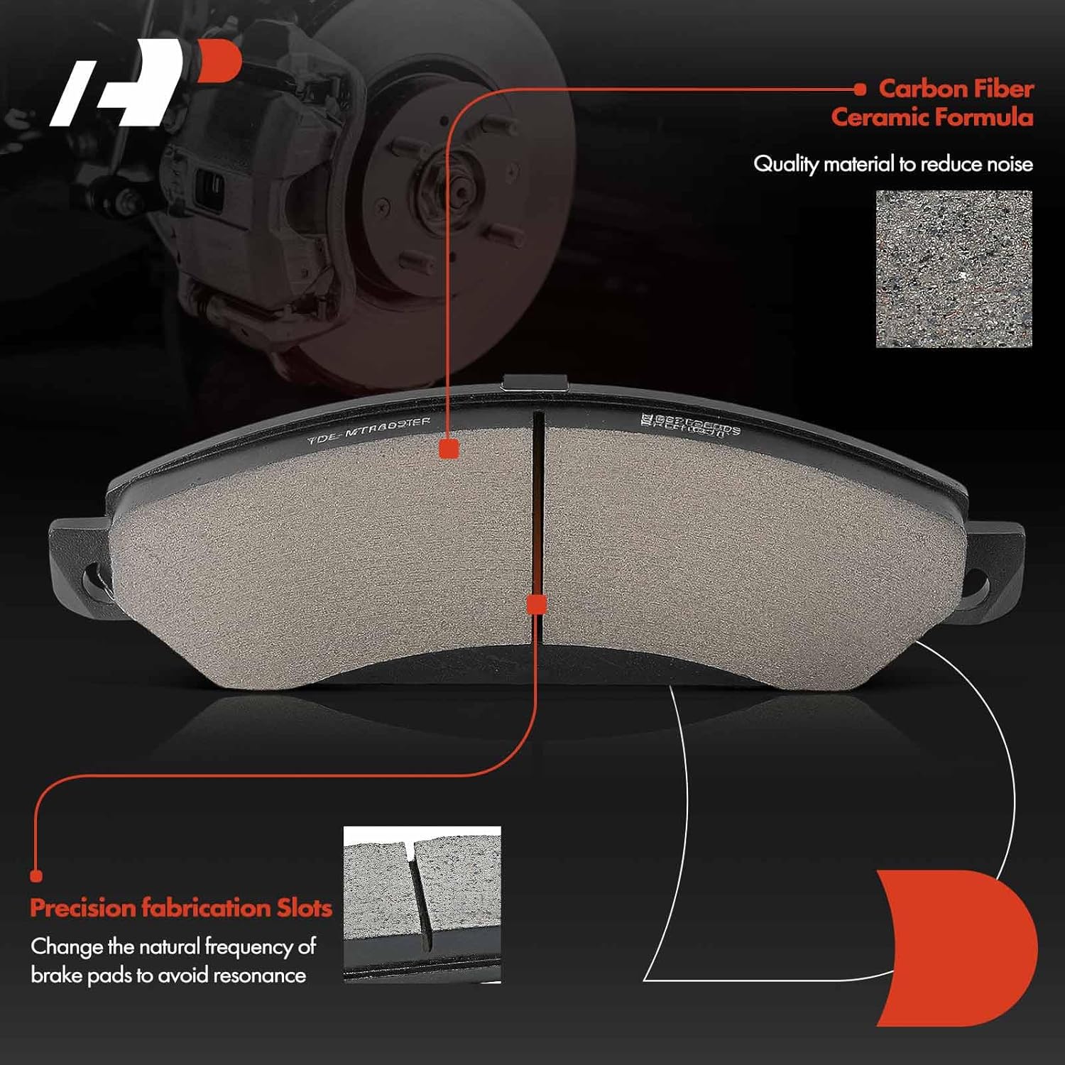 A-Premium Front Ceramic Brake Pads Set Compatible with Chevrolet, GMC and Cadillac Models - Silverado 1500, Sierra 1500, Tahoe, Suburban, Avalanche, Express 1500, Yukon XL, Escalade, 4-Pack