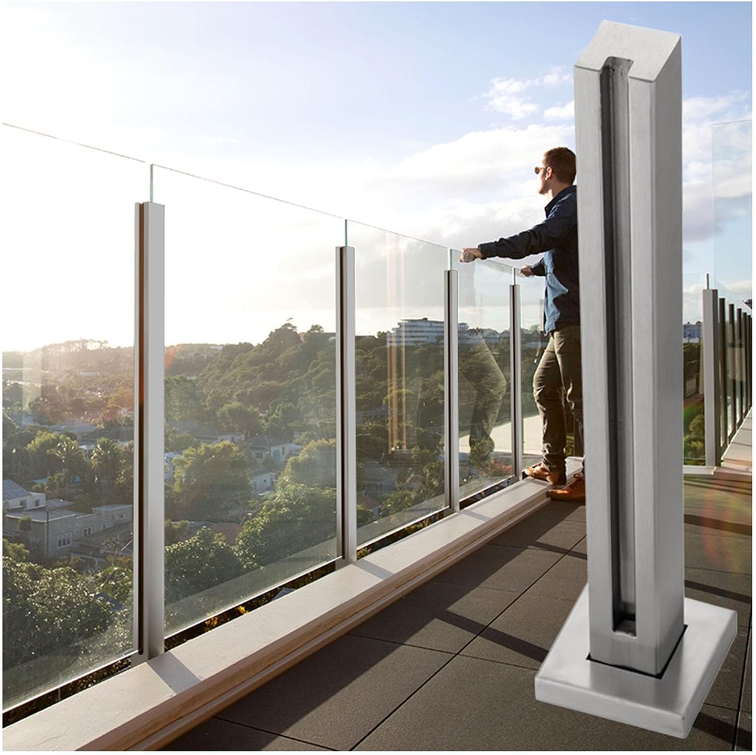 Kit de balaustrada de metal premium gris de 95cm para proyectos de arquitectura