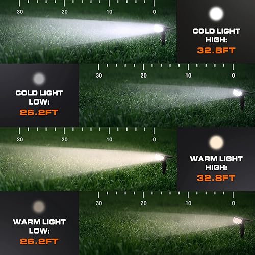 Miniatura 8 de EverBrite 30 focos solares LED para paisaje, exteriores, IP67 resistente al agua, luces solares 2 en 1, 4 modos de luces decorativas de camino para