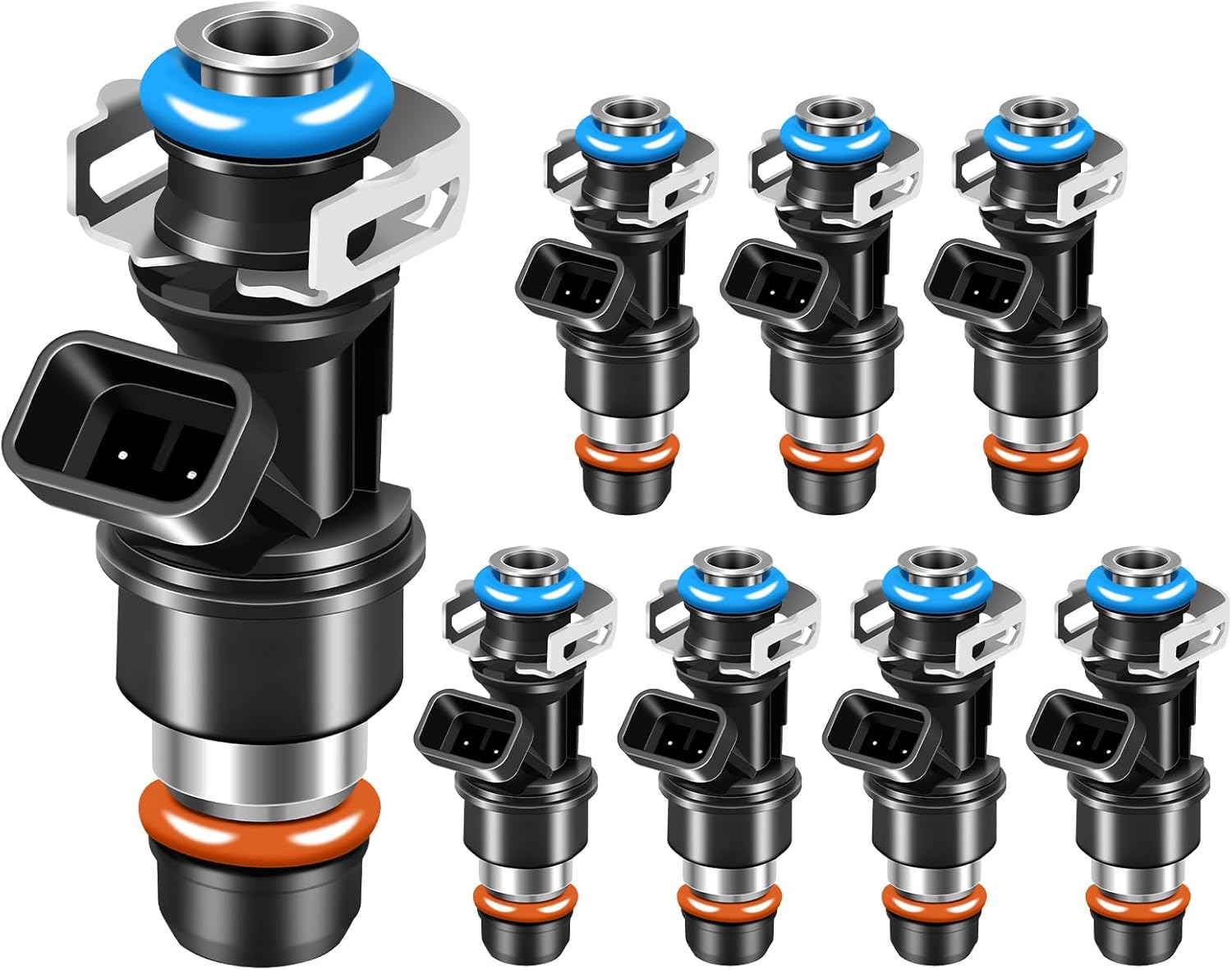 Fuel Injectors Set of 8 Compatible with Cadillac for Escalade, for Chevy for Express Silverado Suburban Tahoe, for GMC for Savana Sierra Yukon, Replace 17113553 FJ315 FJ10062