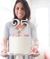 Vista 7 de Decoración para torta con inscripción Mr. and Mrs., 25 plateado