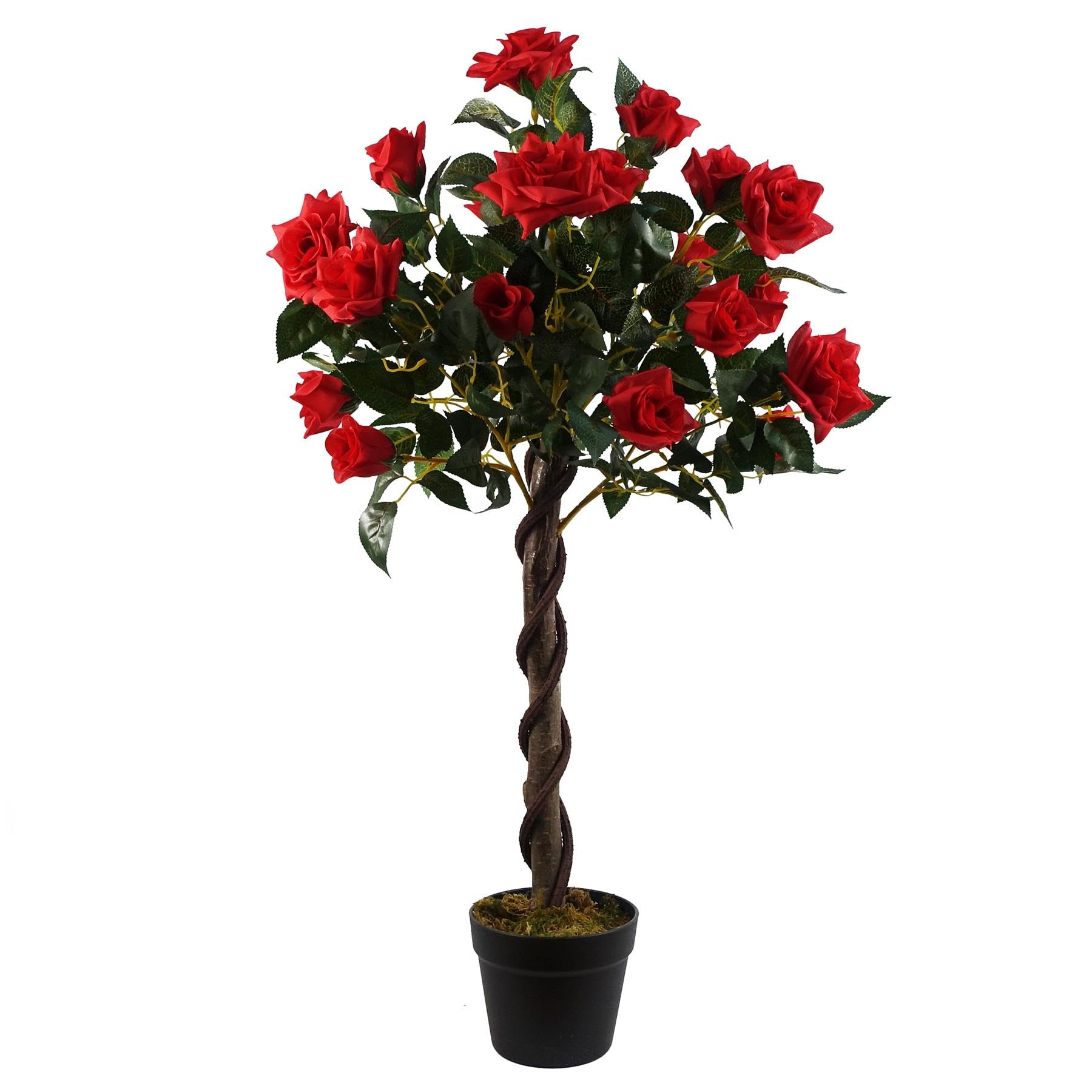 Leaf Artificial Floral Display Flowering House Plants, 90cm, Red