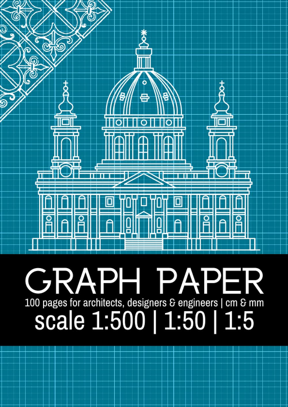 Full Page Graph Paper | metric scale 1:50 | Notebook for Architects, Engineers & Designers |: 100 pages | Light Grey Grid | Centimeter & Millimeter ... Drawing A4 (21x 29,7 cm , or 8.3” x 11.7” )
