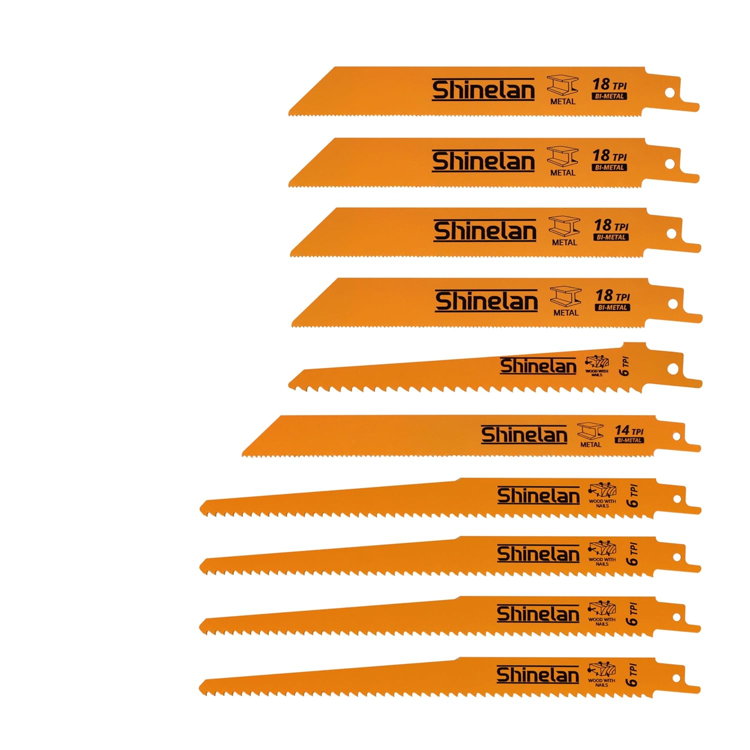 DW4898 Reciprocating Saw Blades for DEWALT Reciprocating Saws use Metal and Woodcutting 10 Piece