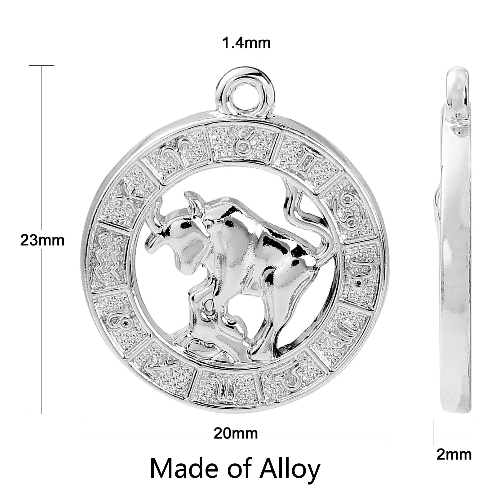 DanLingJewelry 24Pcs Antique Silver Zodiac Charms Twelve Constellation Zodiac Sign Charms Horoscope Sign Charms for Jewellery Making DIY - Image 2