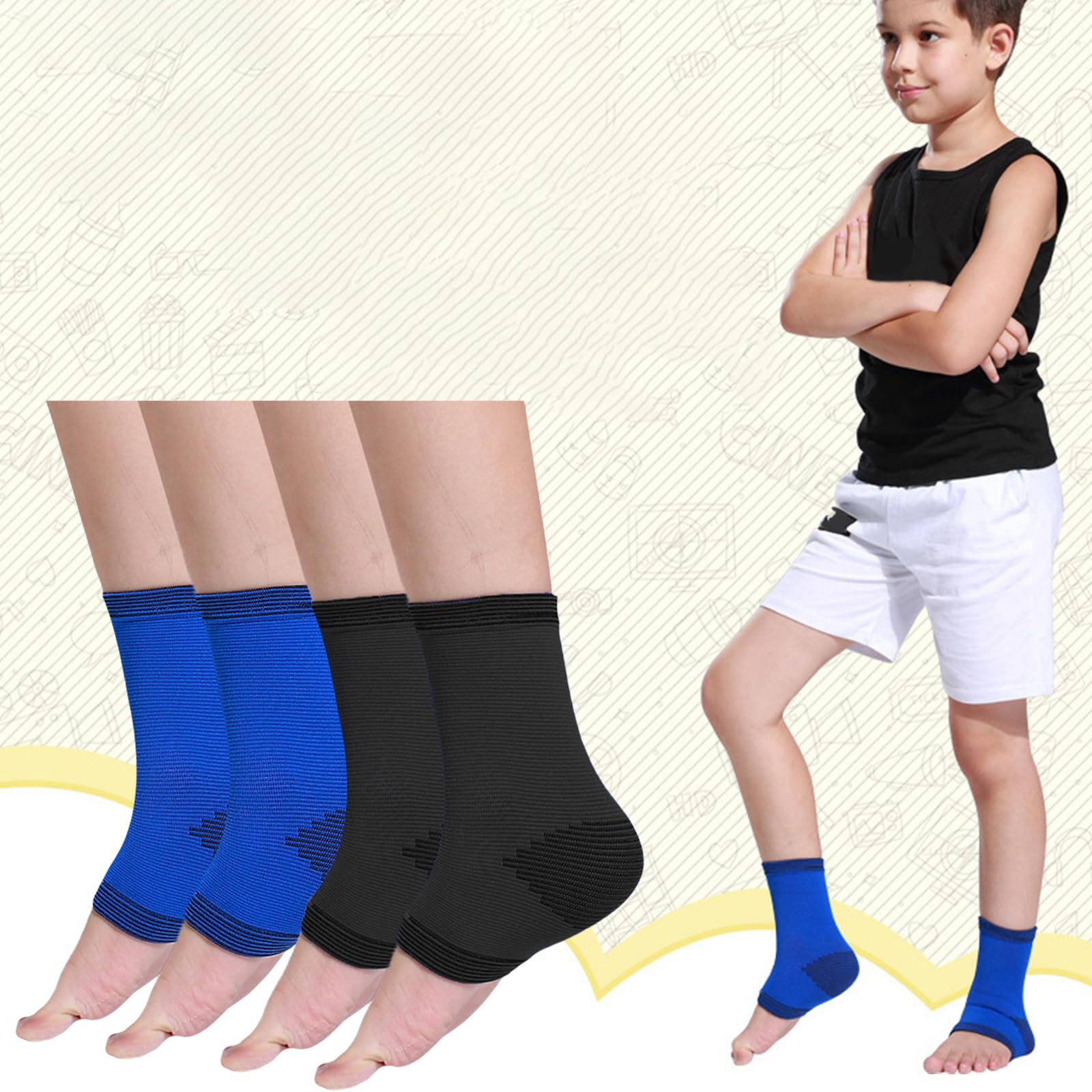 Chevillère de compression pour enfants, football, basket-ball, gymnastique, chaussettes de sport pour enfants