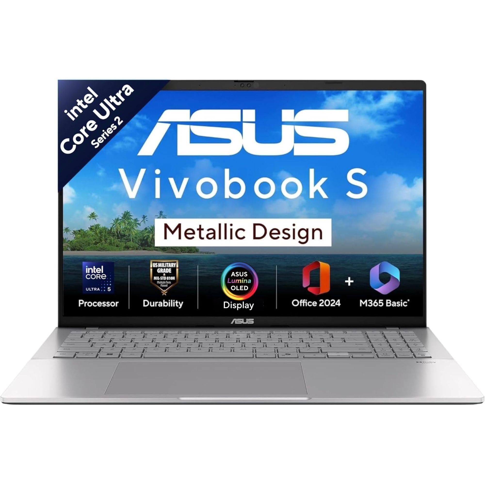 ASUS Vivobook S16,Intel Core Ultra 5 225H,AI PC(Intel Arc iGPU/16GB RAM/512GB SSD/FHD/16/60Hz/Backlit Keyboard/70Whr/Windows 11/M365 Basic(1Year)*/Office Home 2024/Cool Silver/1.7 Kg) S3607CA-SH071WS-image-5