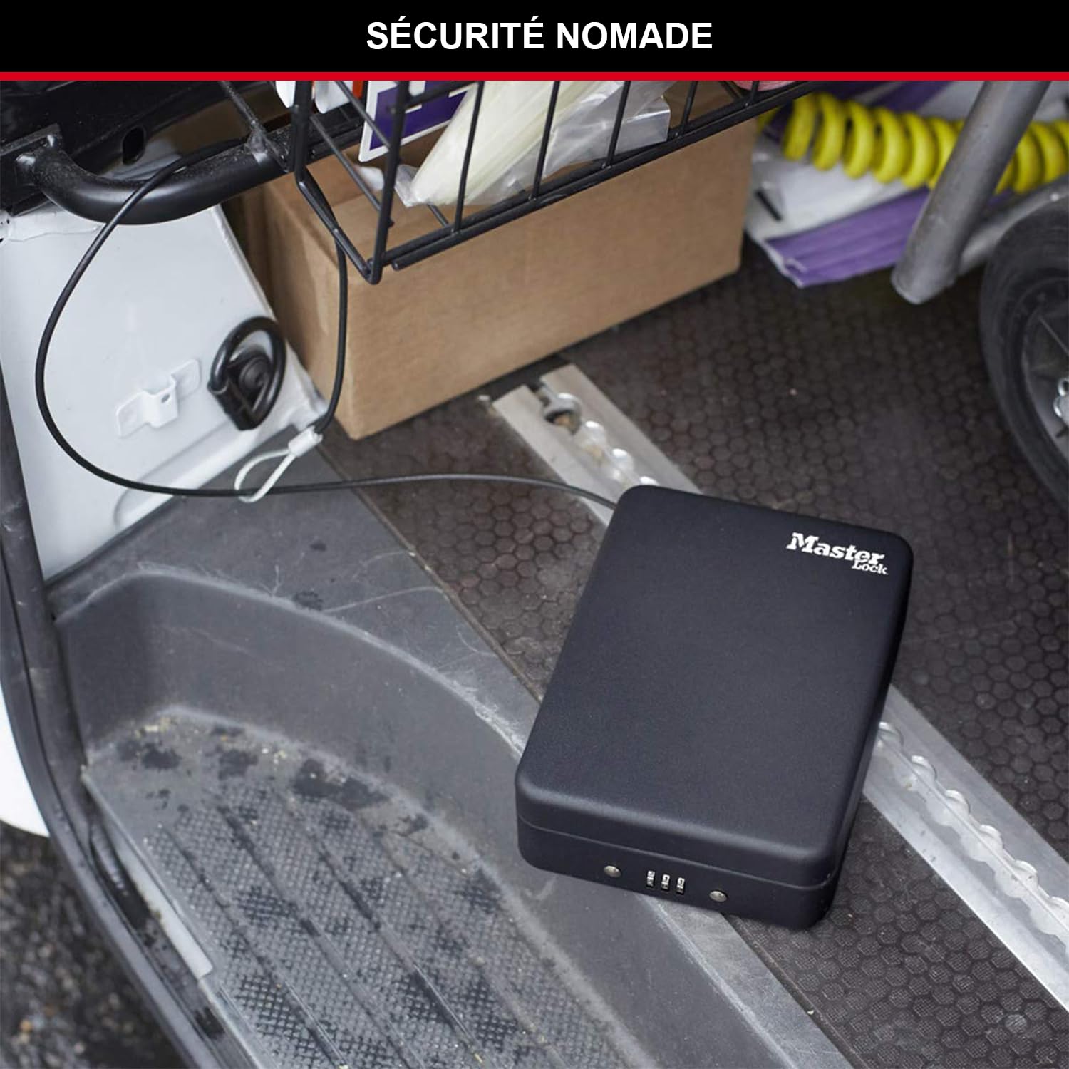 MASTER LOCK Petit Coffre-fort [Combinaison] [Avec Câble] P005CEURBLKHRO – Idéal pour argent, smartphones, bijoux, passeports, etc.