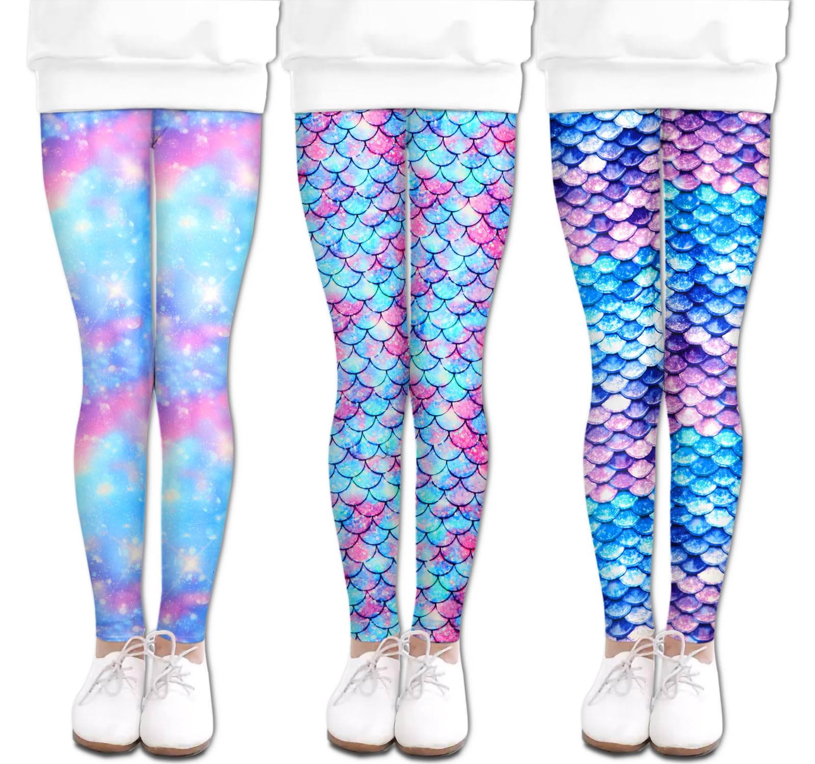 LUOUSE Girls' Leggings Full Length Comfy Pants Trousers 4-13 Years