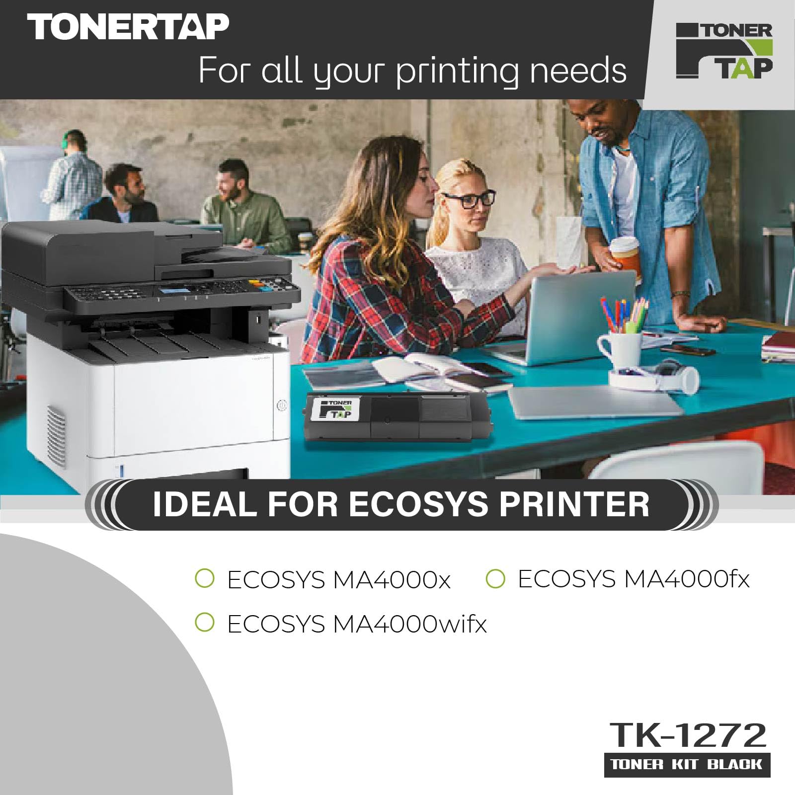 Duston 2 Toner TK1270 Compatibili Per Kyocera ECOSYS MA 4000fx – Resa 10.000 Pagine, Alta Qualità