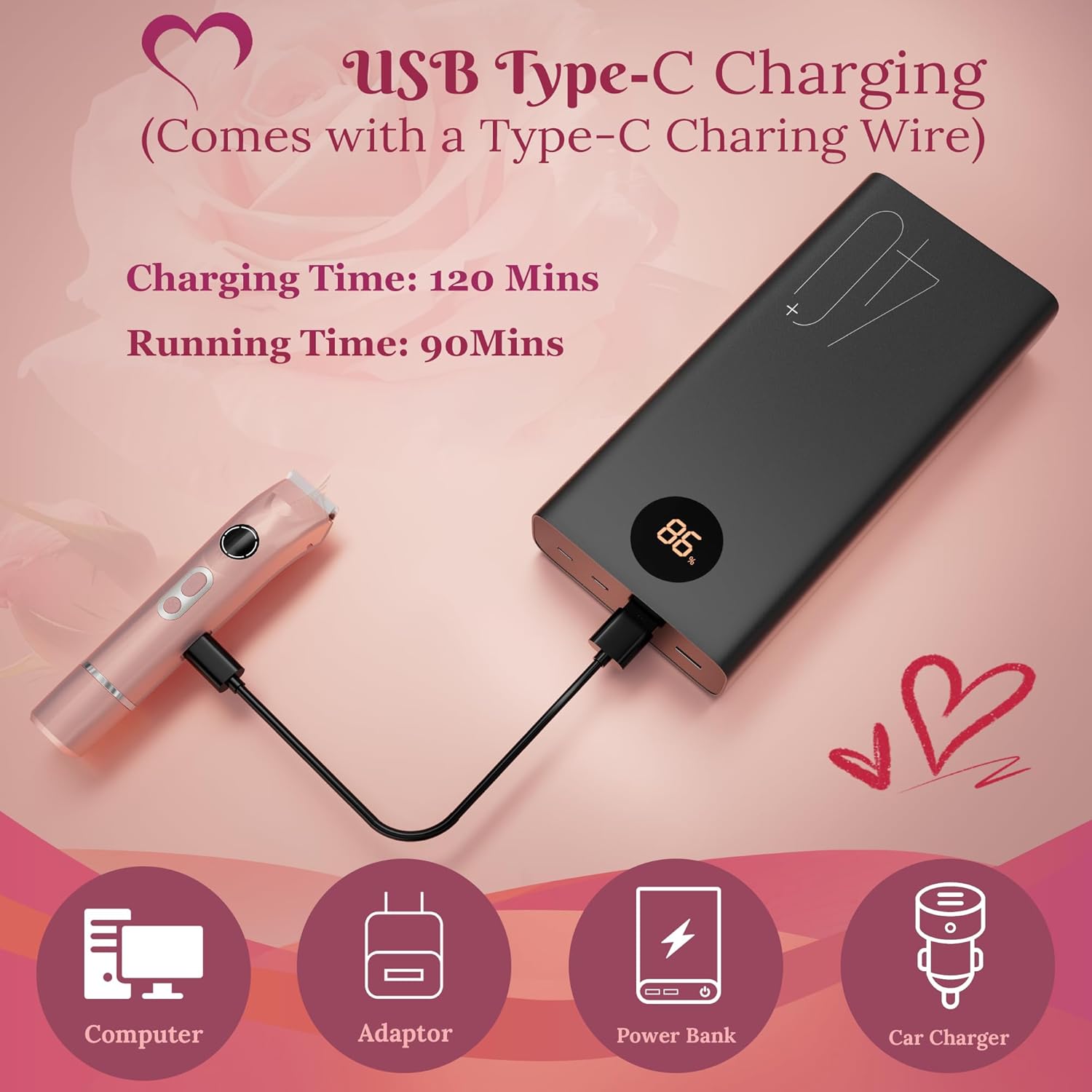 Bikini Trimmer for Women,4 in 1 Electric Razors for Women with Ceramic Blades,Waterproof Pubic Hair and Face Har Trimmer,Replacement Noise Hair and Eyebrow Shaver,Grooming Kit for Travel