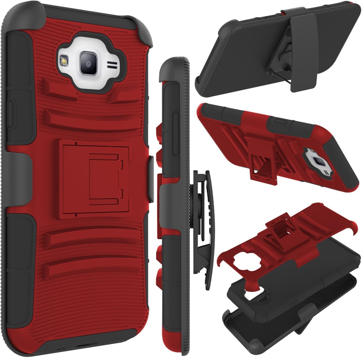 J7 Case, Galaxy J7 J700 Case, Zenic(TM) Hybrid Full-Body Protective Case Cover with Kickstand & Belt Clip Holster Combo for Samsung Galaxy J7 (2015 Released) All Carriers