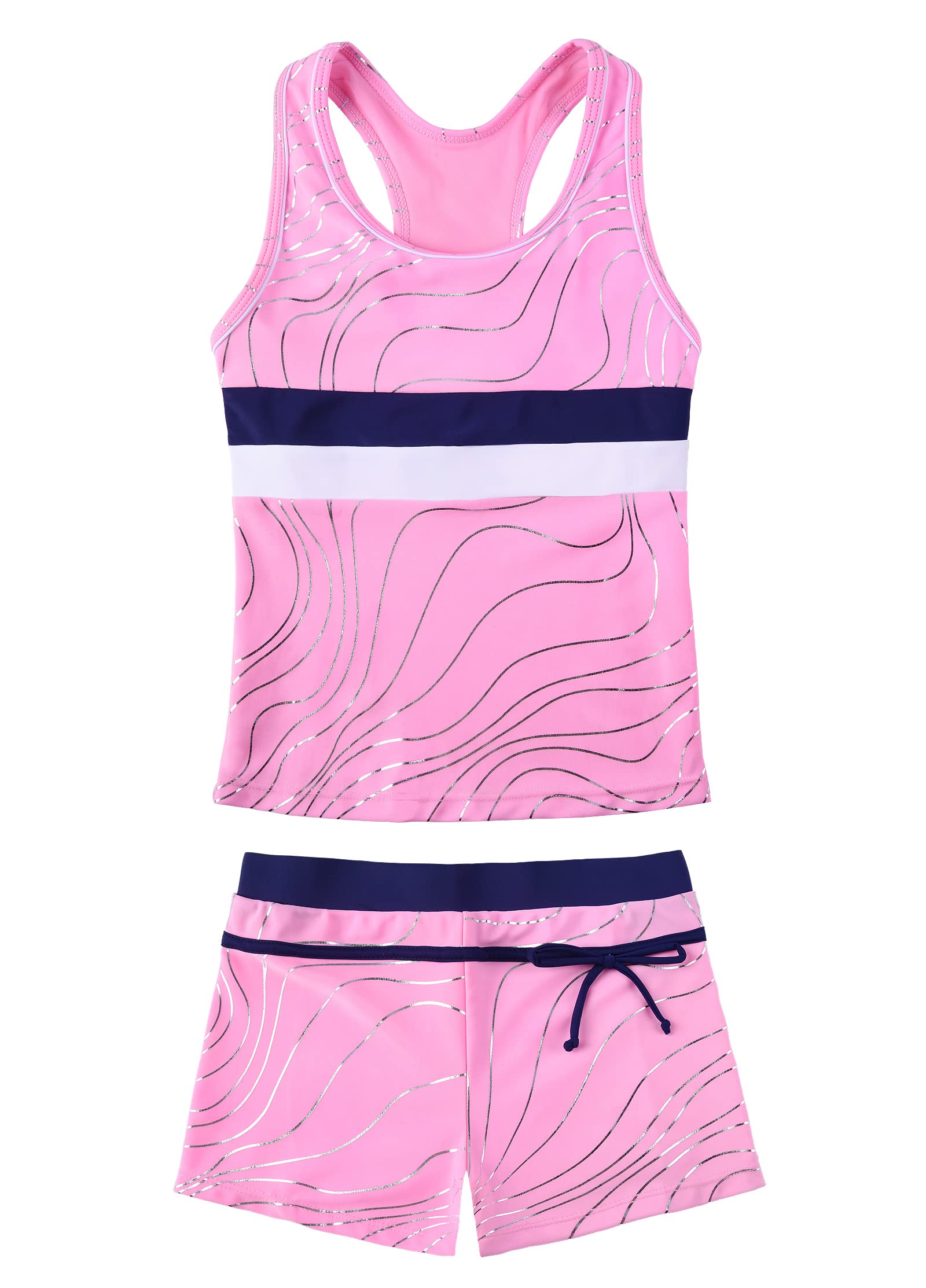 JerrisApparel Little Girls' Summer Two Piece Boyshort Tankini Kids Swimsuit